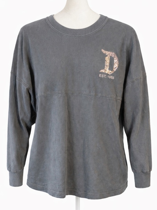 Disney Tops - Disney Parks Charcoal Gray with Rose Gold Long Sleeve Spirit Jersey size small